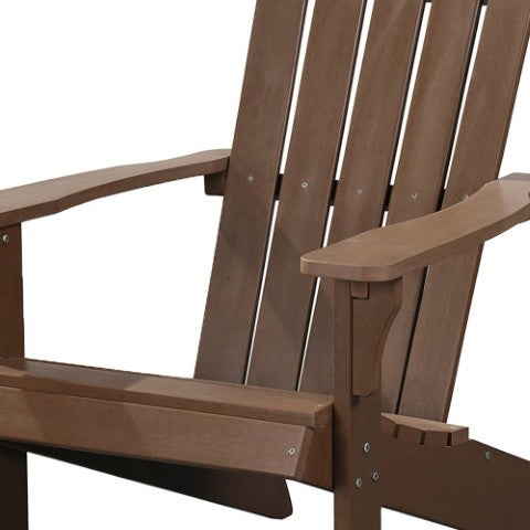 Homeroots 27" Chic Brown Heavy Duty Plastic Adirondack Chair For Ultimate Outdoor Comfort And Style  Plastic 483874
