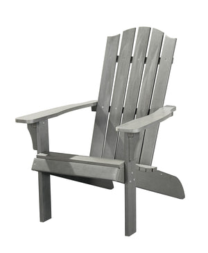Homeroots 27" Gray Heavy Duty Plastic Adirondack Chair - Stylish Outdoor Seating For Ultimate Comfort & Relaxation  Plastic 483875