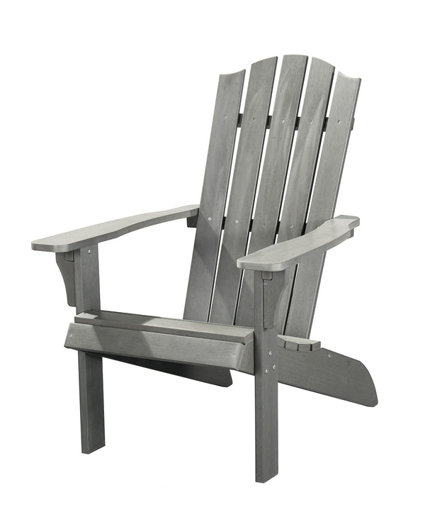 Homeroots 27" Gray Heavy Duty Plastic Adirondack Chair - Stylish Outdoor Seating For Ultimate Comfort & Relaxation  Plastic 483875