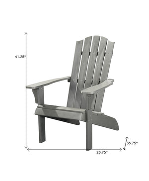 Homeroots 27" Gray Heavy Duty Plastic Adirondack Chair - Stylish Outdoor Seating For Ultimate Comfort & Relaxation  Plastic 483875