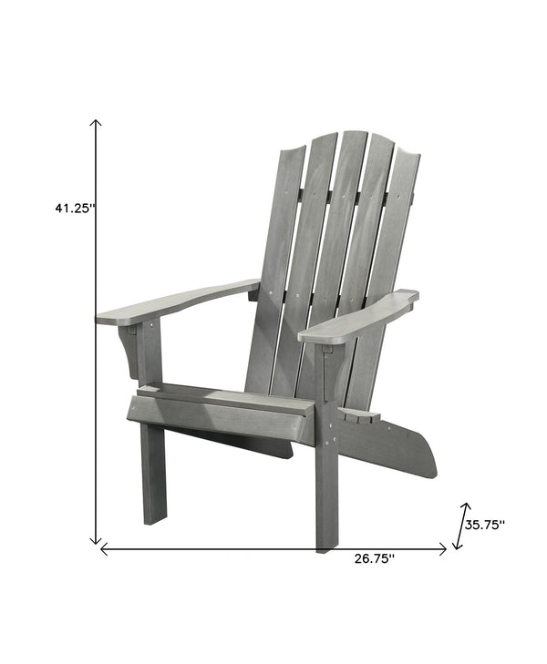 Homeroots 27" Gray Heavy Duty Plastic Adirondack Chair - Stylish Outdoor Seating For Ultimate Comfort & Relaxation  Plastic 483875