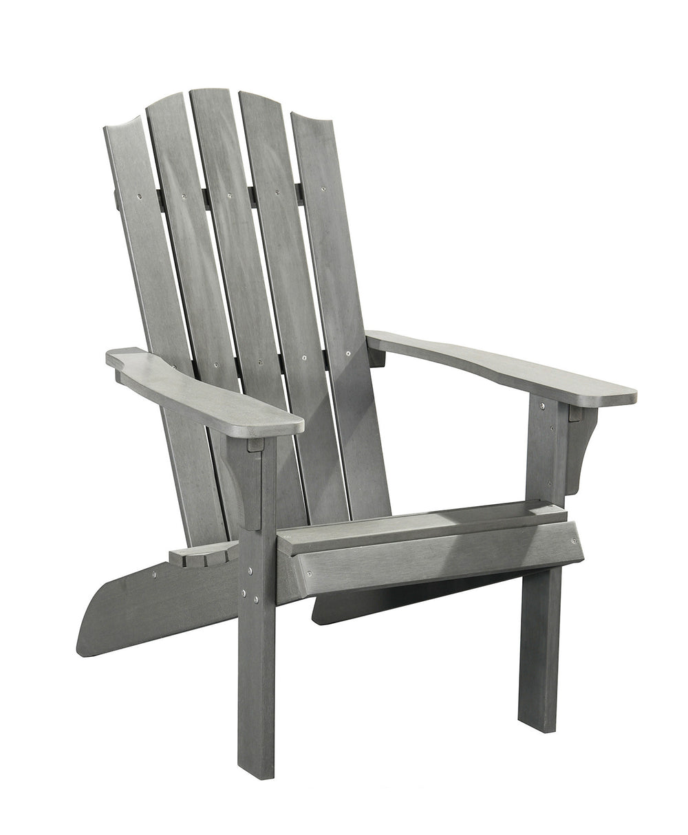 Homeroots 27" Gray Heavy Duty Plastic Adirondack Chair - Stylish Outdoor Seating For Ultimate Comfort & Relaxation  Plastic 483875