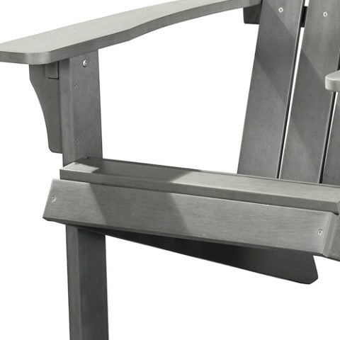 Homeroots 27" Gray Heavy Duty Plastic Adirondack Chair - Stylish Outdoor Seating For Ultimate Comfort & Relaxation  Plastic 483875