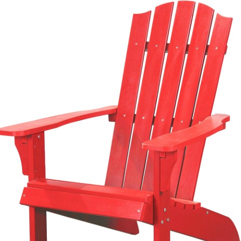 Homeroots 27" Red Heavy Duty Plastic Adirondack Chair - Stylish Outdoor Seating For Ultimate Comfort & Relaxation  Plastic 483876