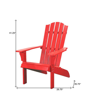 Homeroots 27" Red Heavy Duty Plastic Adirondack Chair - Stylish Outdoor Seating For Ultimate Comfort & Relaxation  Plastic 483876