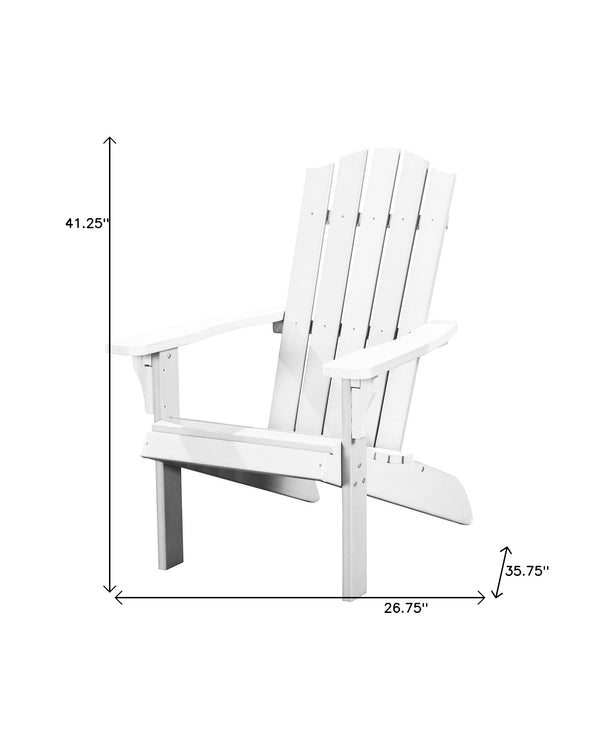 Homeroots 27" White Heavy Duty Plastic Adirondack Chair – Stylish Outdoor Seating For Ultimate Relaxation  Plastic 483877