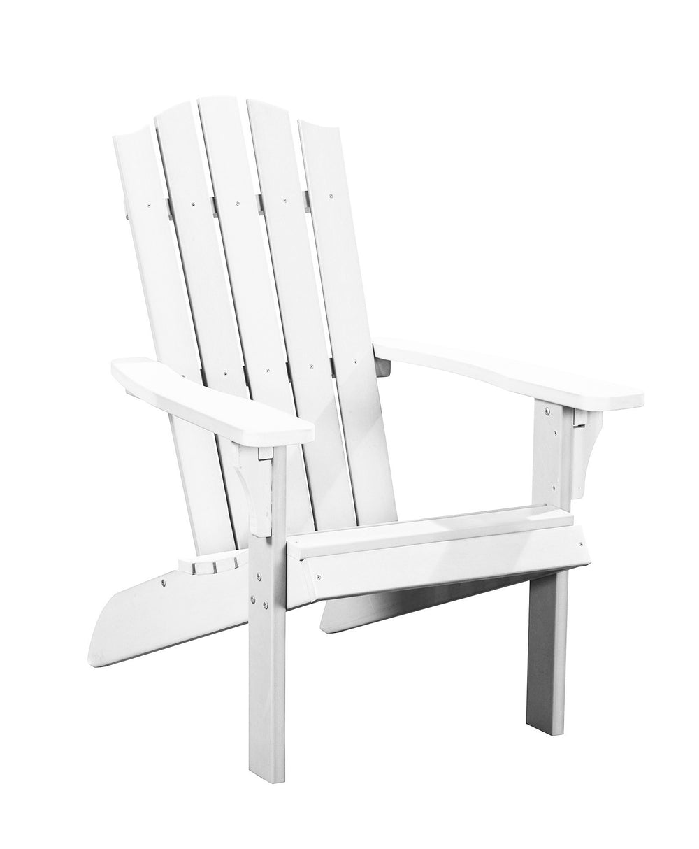 Homeroots 27" White Heavy Duty Plastic Adirondack Chair – Stylish Outdoor Seating For Ultimate Relaxation  Plastic 483877