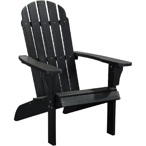 Homeroots 27" Black Heavy Duty Adirondack Chair - Stylish Comfort For Indoor & Outdoor Relaxation Spaces  Plastic 483878