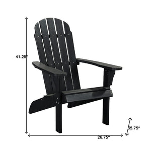 Homeroots 27" Black Heavy Duty Adirondack Chair - Stylish Comfort For Indoor & Outdoor Relaxation Spaces  Plastic 483878