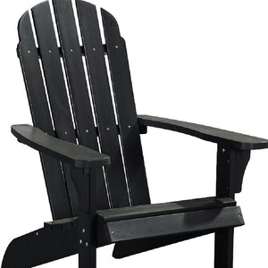 Homeroots 27" Black Heavy Duty Adirondack Chair - Stylish Comfort For Indoor & Outdoor Relaxation Spaces  Plastic 483878