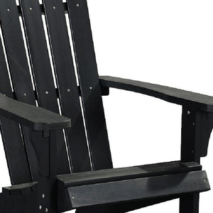 Homeroots 27" Black Heavy Duty Adirondack Chair - Stylish Comfort For Indoor & Outdoor Relaxation Spaces  Plastic 483878