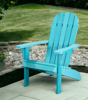 Homeroots 27" Chic Blue Heavy Duty Plastic Adirondack Chair - Stylish Comfort For Outdoor Relaxation & Vibes  Plastic 483879