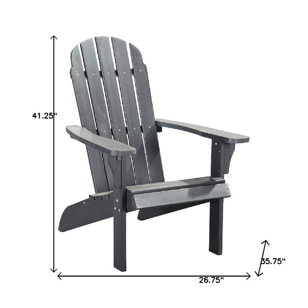 Homeroots 27" Chic Gray Heavy Duty Plastic Adirondack Chair For Stylish Indoor & Outdoor Relaxation  Plastic 483880