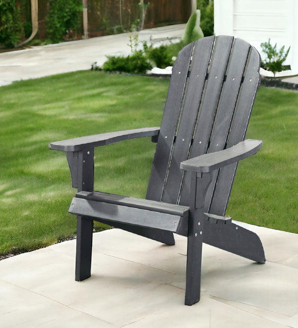 Homeroots 27" Chic Gray Heavy Duty Plastic Adirondack Chair For Stylish Indoor & Outdoor Relaxation  Plastic 483880