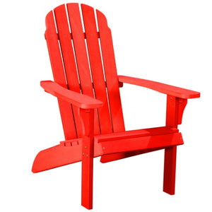 Homeroots 27" Red Heavy Duty Plastic Adirondack Chair - Stylish Outdoor Seating For Chic Relaxation & Comfort  Plastic 483881