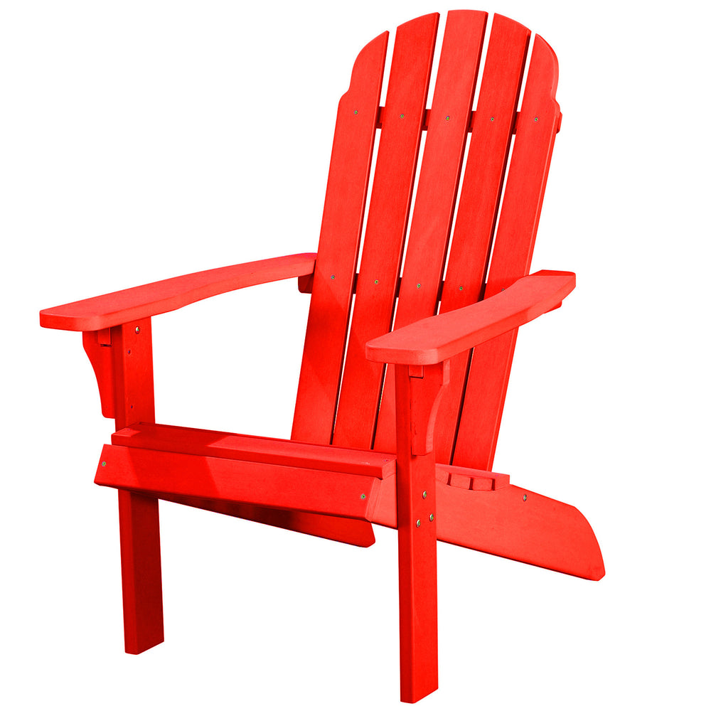 Homeroots 27" Red Heavy Duty Plastic Adirondack Chair - Stylish Outdoor Seating For Chic Relaxation & Comfort  Plastic 483881