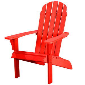 Homeroots 27" Red Heavy Duty Plastic Adirondack Chair - Stylish Outdoor Seating For Chic Relaxation & Comfort  Plastic 483881