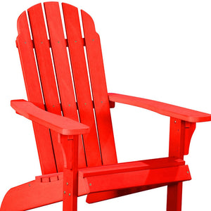 Homeroots 27" Red Heavy Duty Plastic Adirondack Chair - Stylish Outdoor Seating For Chic Relaxation & Comfort  Plastic 483881