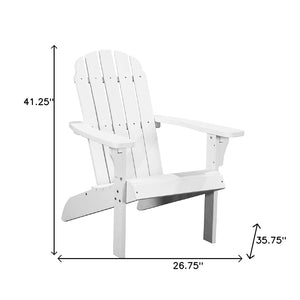 Homeroots 27" White Heavy Duty Plastic Adirondack Chair – Stylish Outdoor Seating For Ultimate Relaxation  Plastic 483882