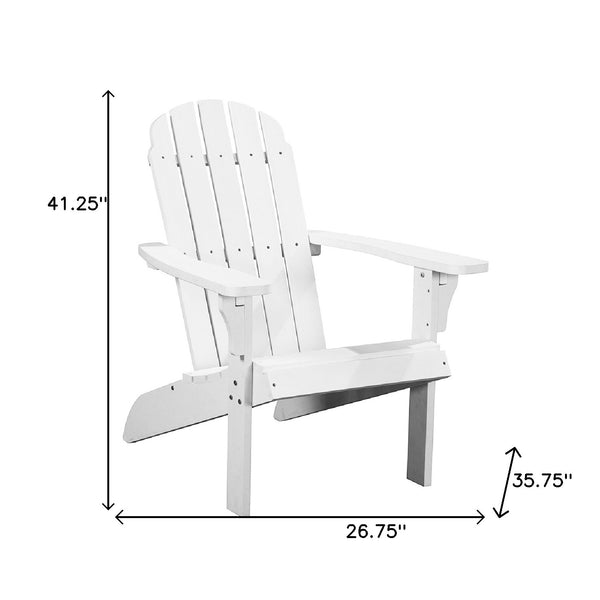 Homeroots 27" White Heavy Duty Plastic Adirondack Chair – Stylish Outdoor Seating For Ultimate Relaxation  Plastic 483882
