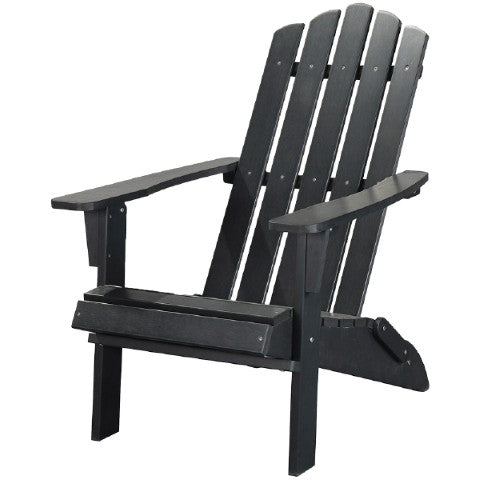 Homeroots 29" Black Heavy Duty Plastic Adirondack Chair - Stylish Comfort For Indoor & Outdoor Relaxation!  Plastic 483883