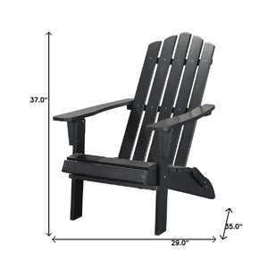 Homeroots 29" Black Heavy Duty Plastic Adirondack Chair - Stylish Comfort For Indoor & Outdoor Relaxation!  Plastic 483883