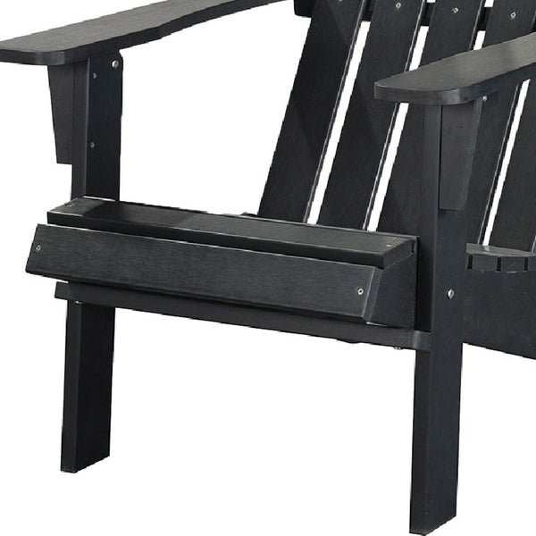 Homeroots 29" Black Heavy Duty Plastic Adirondack Chair - Stylish Comfort For Indoor & Outdoor Relaxation!  Plastic 483883