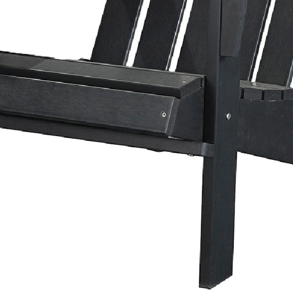 Homeroots 29" Black Heavy Duty Plastic Adirondack Chair - Stylish Comfort For Indoor & Outdoor Relaxation!  Plastic 483883