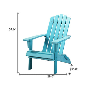 Homeroots 29" Blue Heavy Duty Plastic Adirondack Chair - Stylish Indoor/Outdoor Seating For Ultimate Relaxation  Plastic 483884