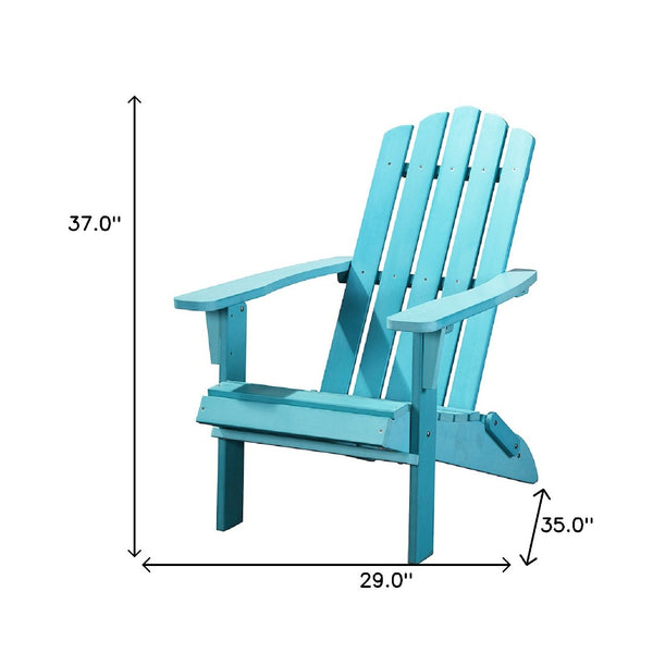Homeroots 29" Blue Heavy Duty Plastic Adirondack Chair - Stylish Indoor/Outdoor Seating For Ultimate Relaxation  Plastic 483884