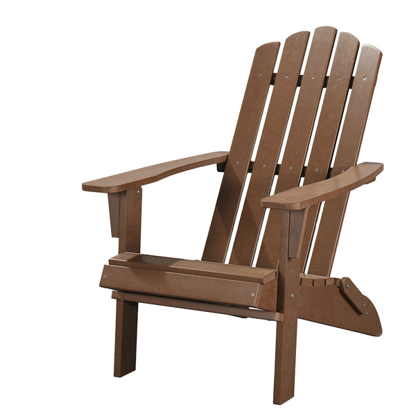 Homeroots 29" Brown Heavy Duty Plastic Adirondack Chair - Chic Comfort For Your Outdoor Oasis & Relaxation  Plastic 483885