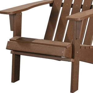 Homeroots 29" Brown Heavy Duty Plastic Adirondack Chair - Chic Comfort For Your Outdoor Oasis & Relaxation  Plastic 483885