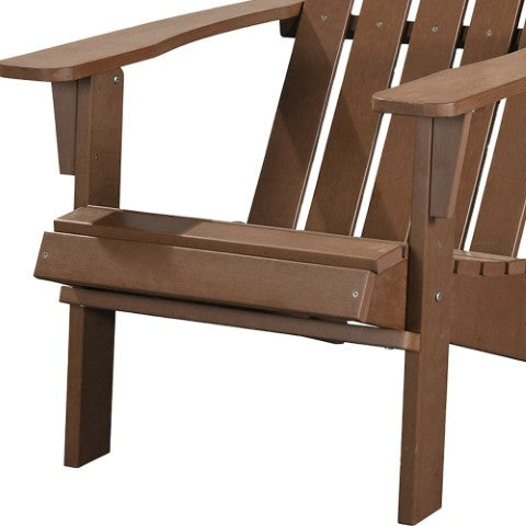 Homeroots 29" Brown Heavy Duty Plastic Adirondack Chair - Chic Comfort For Your Outdoor Oasis & Relaxation  Plastic 483885