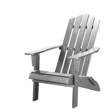 Homeroots 29" Gray Heavy Duty Plastic Adirondack Chair - Stylish Outdoor Comfort With Wide Arms & Sloping Back  Plastic 483886