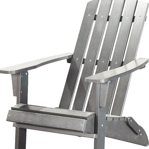Homeroots 29" Gray Heavy Duty Plastic Adirondack Chair - Stylish Outdoor Comfort With Wide Arms & Sloping Back  Plastic 483886