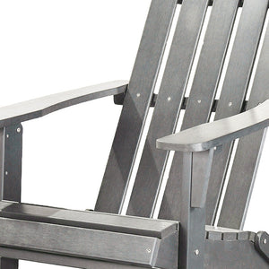 Homeroots 29" Gray Heavy Duty Plastic Adirondack Chair - Stylish Outdoor Comfort With Wide Arms & Sloping Back  Plastic 483886