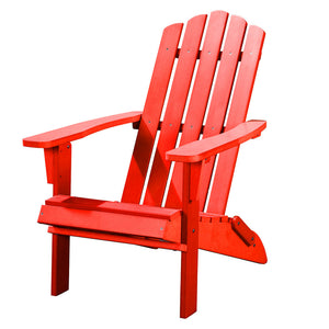 Homeroots 29" Red Heavy Duty Plastic Adirondack Chair - Stylish Outdoor Seating For Relaxation & Comfort  Plastic 483887