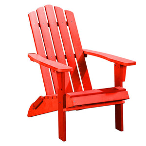 Homeroots 29" Red Heavy Duty Plastic Adirondack Chair - Stylish Outdoor Seating For Relaxation & Comfort  Plastic 483887