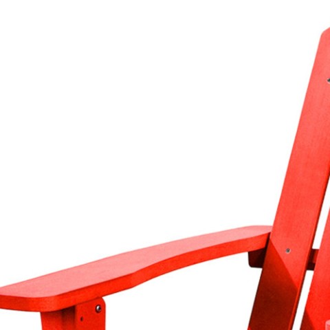 Homeroots 29" Red Heavy Duty Plastic Adirondack Chair - Stylish Outdoor Seating For Relaxation & Comfort  Plastic 483887