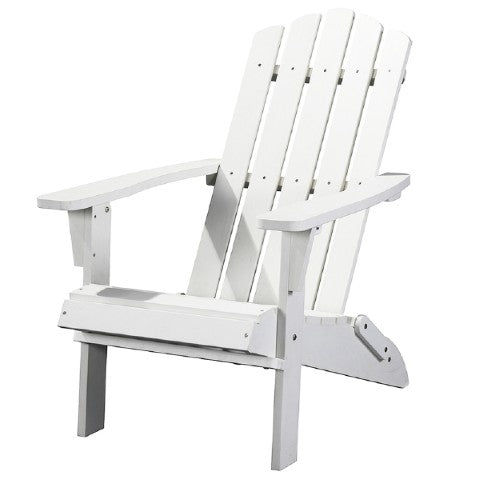 Homeroots 29" Chic White Heavy Duty Plastic Adirondack Chair For Indoor & Outdoor Comfort And Style  Plastic 483888