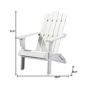 Homeroots 29" Chic White Heavy Duty Plastic Adirondack Chair For Indoor & Outdoor Comfort And Style  Plastic 483888