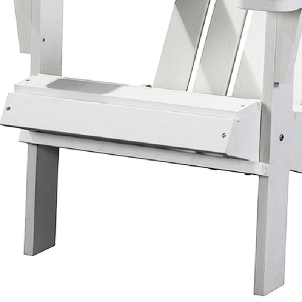 Homeroots 29" Chic White Heavy Duty Plastic Adirondack Chair For Indoor & Outdoor Comfort And Style  Plastic 483888