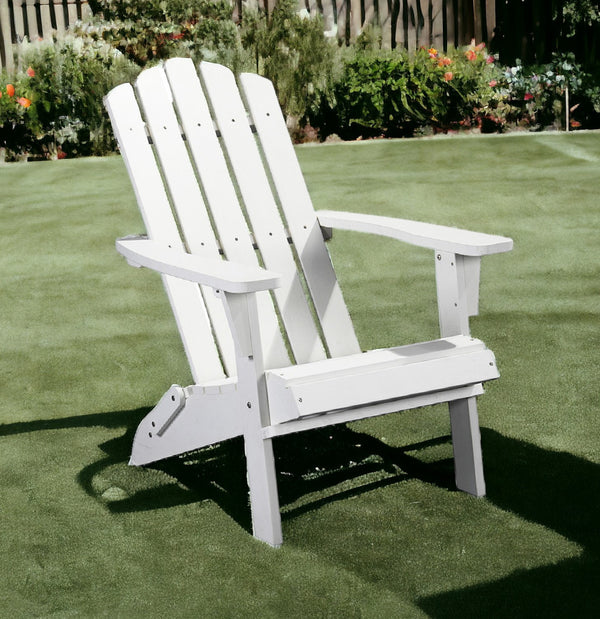 Homeroots 29" Chic White Heavy Duty Plastic Adirondack Chair For Indoor & Outdoor Comfort And Style  Plastic 483888