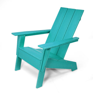 Homeroots 31" Blue Heavy Duty Plastic Adirondack Chair - Stylish Comfort For Indoor & Outdoor Relaxation  Plastic 483889