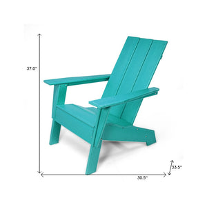 Homeroots 31" Blue Heavy Duty Plastic Adirondack Chair - Stylish Comfort For Indoor & Outdoor Relaxation  Plastic 483889