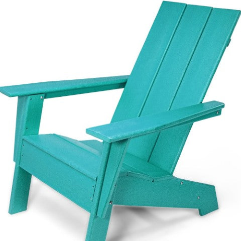 Homeroots 31" Blue Heavy Duty Plastic Adirondack Chair - Stylish Comfort For Indoor & Outdoor Relaxation  Plastic 483889
