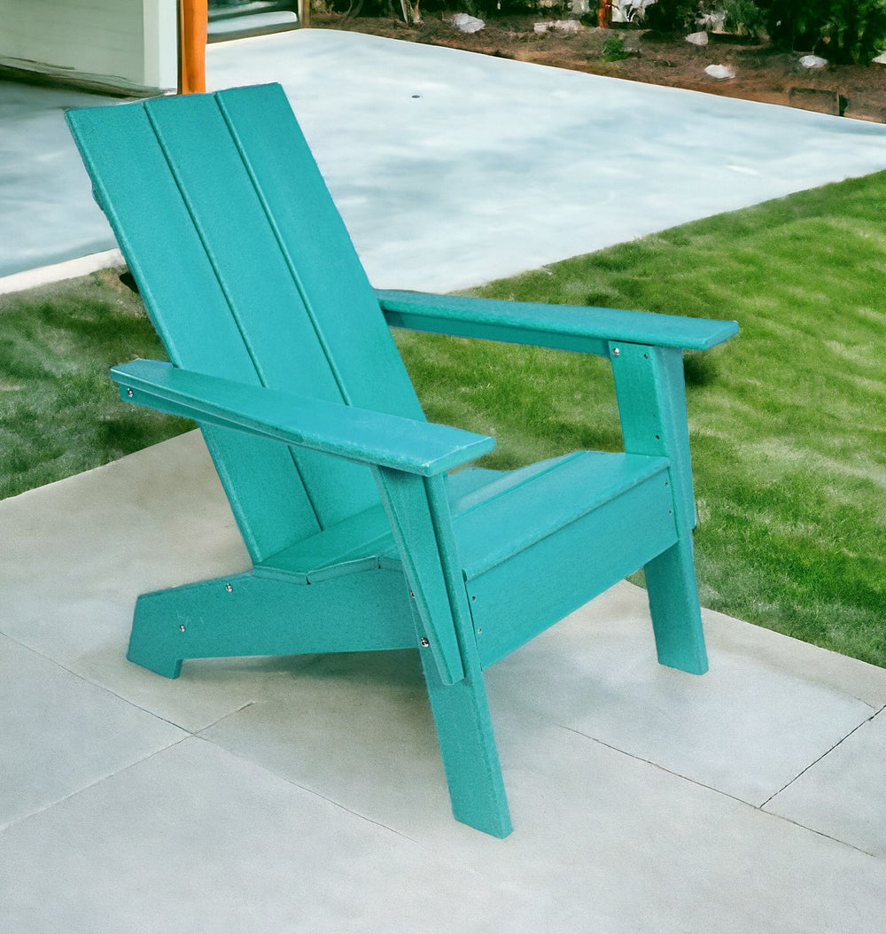 Homeroots 31" Blue Heavy Duty Plastic Adirondack Chair - Stylish Comfort For Indoor & Outdoor Relaxation  Plastic 483889