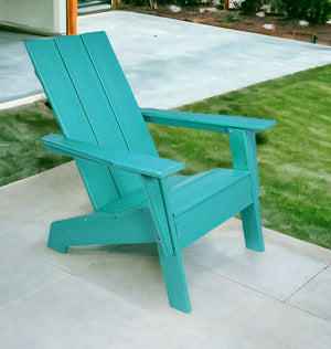Homeroots 31" Blue Heavy Duty Plastic Adirondack Chair - Stylish Comfort For Indoor & Outdoor Relaxation  Plastic 483889