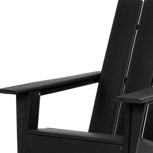 Homeroots 31" Black Heavy Duty Plastic Adirondack Chair – Stylish Outdoor Seating For Ultimate Relaxation & Comfort  Plastic 483890