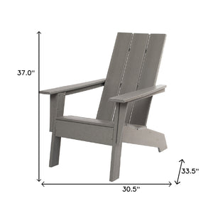 Homeroots 31" Gray Heavy Duty Plastic Adirondack Chair - Chic Outdoor Seating For Stylish Relaxation & Comfort  Plastic 483892
